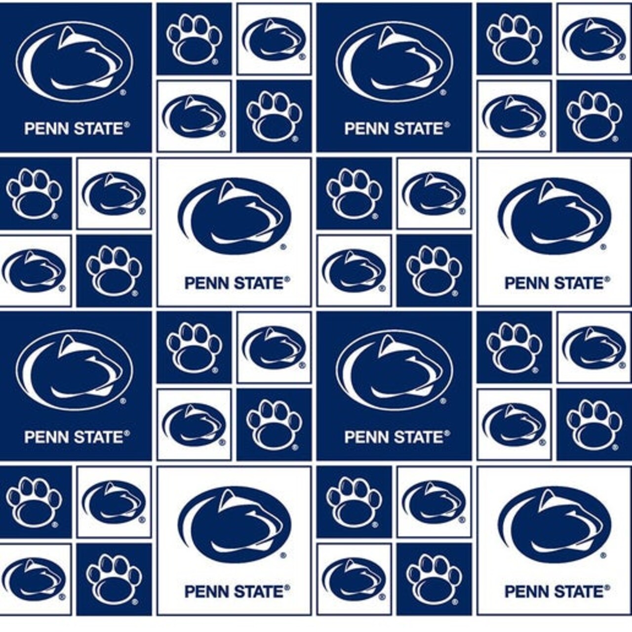 Licensed NCAA Penn State Block PS-020 Cotton Fabric by the Yard